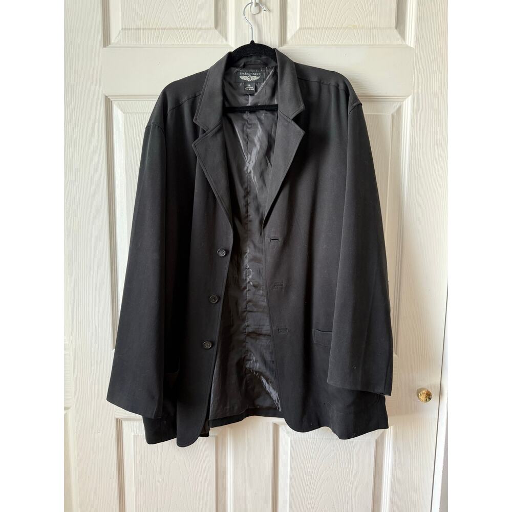 Straight‎ Down Black Silk Blazer Jacket Mens XL Luxury Minimalist Capsule